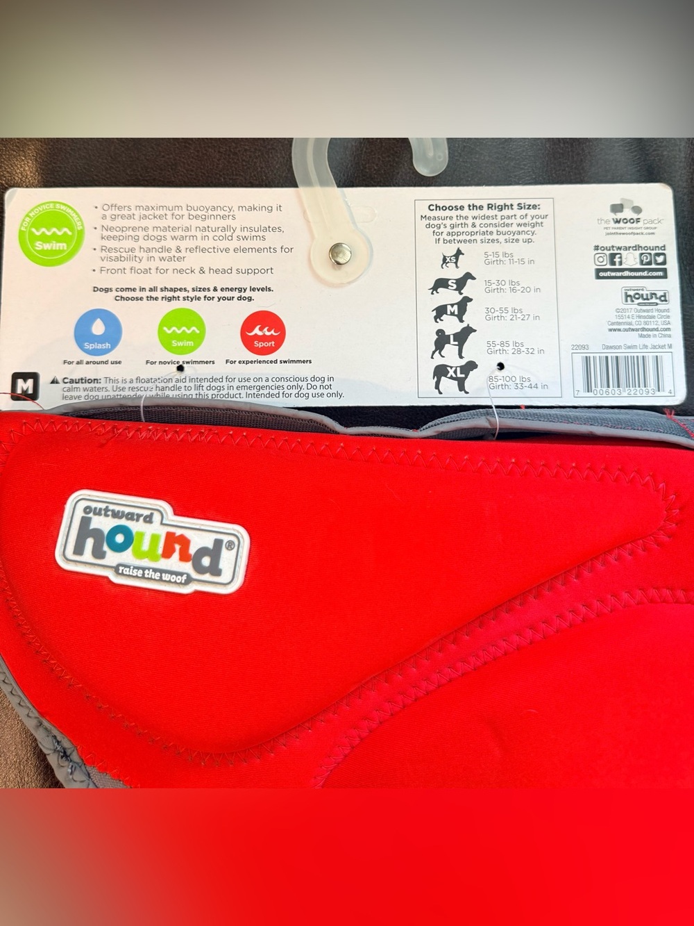 Outward Hound Red Dog Swim Life Jacket with Gray Trim NWT - Picture 3 of 4